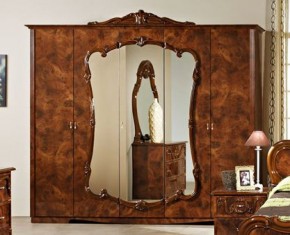 Шкаф 5-и дверный с зеркалами (20.145) Тициана (орех) в Кудымкаре - kudymkar.ok-mebel.com | фото