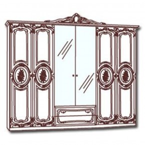 Шкаф 6-и дверный с зеркалами (01.146) Роза (беж) в Кудымкаре - kudymkar.ok-mebel.com | фото 3