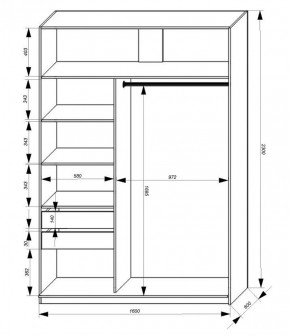 Шкаф-купе 1600 серии SOFT D1+D3+B2+PL1 (2 ящика+1штанга) профиль «Графит» в Кудымкаре - kudymkar.ok-mebel.com | фото 3