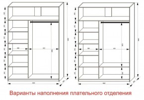 Шкаф-купе 1600 серии SOFT D1+D3+B2+PL1 (2 ящика+1штанга) профиль «Графит» в Кудымкаре - kudymkar.ok-mebel.com | фото 6