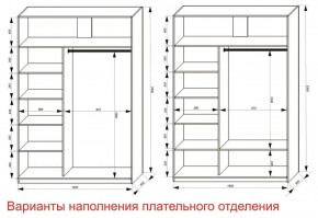 Шкаф-купе 1600 серии SOFT D6+D6+B2+PL3 (2 ящика+2штанги) профиль «Капучино» в Кудымкаре - kudymkar.ok-mebel.com | фото 8