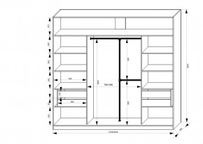 Шкаф-купе 2150 серии NEW CLASSIC K4+K4+K4+B22+PL4(по 2 ящика лев/прав+F обр.штанга) профиль «Капучино» в Кудымкаре - kudymkar.ok-mebel.com | фото 3