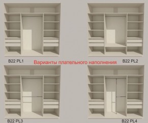 Шкаф-купе 2400 серии SOFT D4+D4+D4+B22+PL1 (по 2 ящика лев/прав+1штанга) профиль «Графит» в Кудымкаре - kudymkar.ok-mebel.com | фото 5