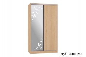 Шкаф-купе Рио 1-600 бабочки (дуб сонома) в Кудымкаре - kudymkar.ok-mebel.com | фото