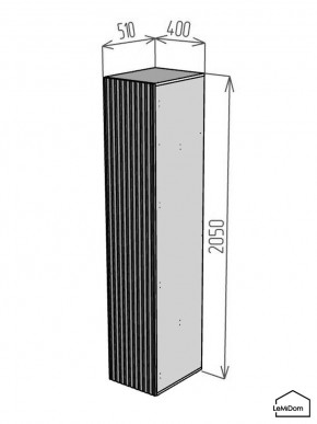 Шкаф Linnea MHR-1-2 2050х400х510 (ДВ-М 11.1.25) в Кудымкаре - kudymkar.ok-mebel.com | фото 2