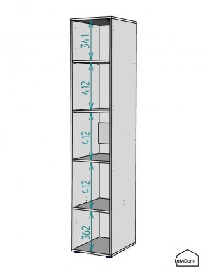 Шкаф Linnea MHR-1-2 2050х400х510 (ДВ-М 11.1.25) в Кудымкаре - kudymkar.ok-mebel.com | фото 3