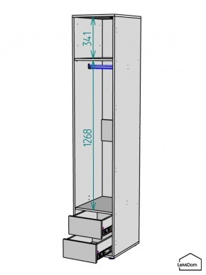 Шкаф Linnea MHR-1-3 2050х400х510 (ДВ-М 11.1.25) в Кудымкаре - kudymkar.ok-mebel.com | фото 3
