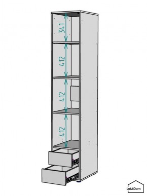 Шкаф Linnea MHR-1-4 2050х400х510 (ДВ-М 11.1.25) в Кудымкаре - kudymkar.ok-mebel.com | фото 3