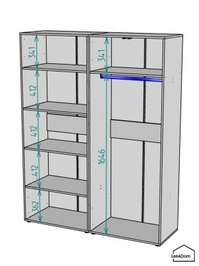 Шкаф Linnea MHR-4-1 2050х1600х510 (Белый-М 11.1.1) в Кудымкаре - kudymkar.ok-mebel.com | фото 3