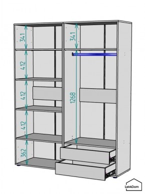 Шкаф Linnea MHR-4-2 2050х1600х510 (ДВ-М 11.1.25) в Кудымкаре - kudymkar.ok-mebel.com | фото 3