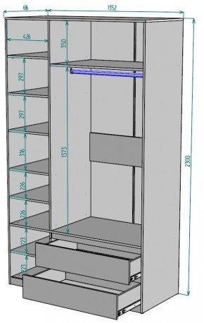 Шкаф Мальта H216 в Кудымкаре - kudymkar.ok-mebel.com | фото 2