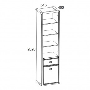 Шкаф открытый 1D1S, MAGELLAN, цвет Сосна винтаж в Кудымкаре - kudymkar.ok-mebel.com | фото 2