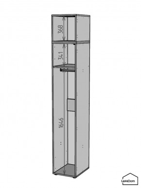 Шкаф с антресолью Linnea MHR-1A-1 2450х400х510 (ДВ-М 11.1.25) в Кудымкаре - kudymkar.ok-mebel.com | фото 3