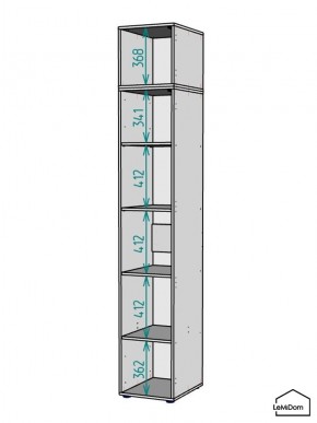 Шкаф с антресолью Linnea MHR-1A-2 2450х400х510 (ДВ-М 11.1.25) в Кудымкаре - kudymkar.ok-mebel.com | фото 3