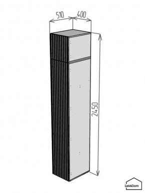 Шкаф с антресолью Linnea MHR-1A-3 2450х400х510 (ДВ-М 11.1.25) в Кудымкаре - kudymkar.ok-mebel.com | фото 2