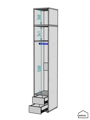 Шкаф с антресолью Linnea MHR-1A-3 2450х400х510 (ДВ-М 11.1.25) в Кудымкаре - kudymkar.ok-mebel.com | фото 3
