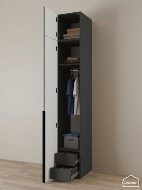 Шкаф с антресолью Linnea MHR-1A-3 2450х400х510 (Графит-М 11.1.25) в Кудымкаре - kudymkar.ok-mebel.com | фото 5
