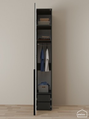 Шкаф с антресолью Linnea MHR-1A-3 2450х400х510 (Графит-М 11.1.25) в Кудымкаре - kudymkar.ok-mebel.com | фото 6