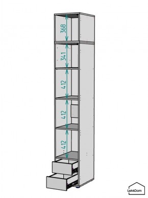 Шкаф с антресолью Linnea MHR-1A-4 2450х400х510 (ДВ-М 11.1.25) в Кудымкаре - kudymkar.ok-mebel.com | фото 3