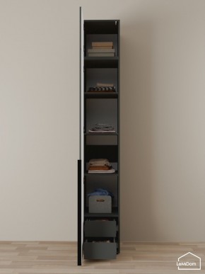 Шкаф с антресолью Linnea MHR-1A-4 2450х400х510 (Графит-М 11.1.25) в Кудымкаре - kudymkar.ok-mebel.com | фото 4