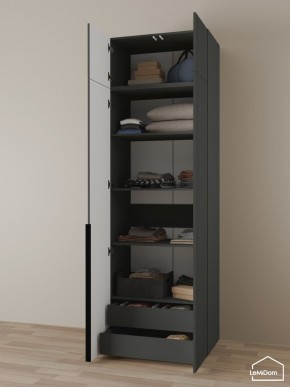 Шкаф с антресолью Linnea MHR-2A-3 2450х800х510 (Графит-М 11.1.25) в Кудымкаре - kudymkar.ok-mebel.com | фото 6