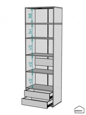 Шкаф с антресолью Linnea MHR-2A-4 2450х800х510 (ДВ-М 11.1.25) в Кудымкаре - kudymkar.ok-mebel.com | фото 3