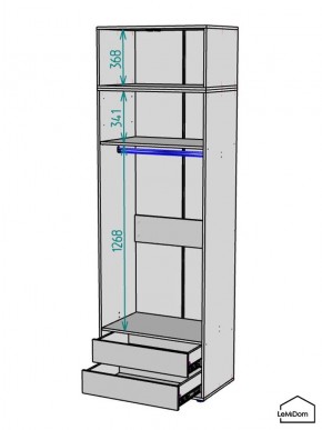 Шкаф с антресолью Linnea MHR-2POA-3 2450х800х510 (Белый-М 11.1.1) в Кудымкаре - kudymkar.ok-mebel.com | фото 3