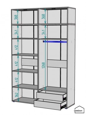 Шкаф с антресолью Linnea MHR-4A-2 2450х1600х510 (Белый-М 11.1.2) в Кудымкаре - kudymkar.ok-mebel.com | фото 2