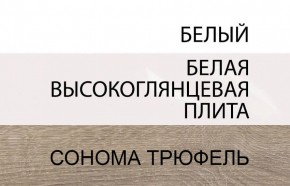 Шкаф с витриной 3D-1S/TYP 33, LINATE ,цвет белый/сонома трюфель в Кудымкаре - kudymkar.ok-mebel.com | фото 5