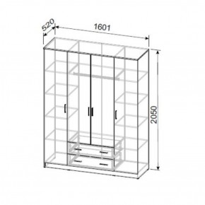 Шкаф ШК 1 (Дуб Золотой) в Кудымкаре - kudymkar.ok-mebel.com | фото 2