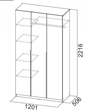 Шкаф ШК-5 (1200) Меланж в Кудымкаре - kudymkar.ok-mebel.com | фото 6