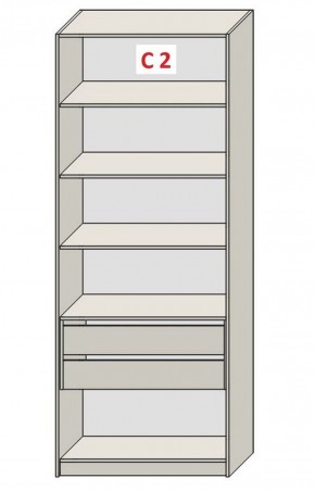 Шкаф СТАНДАРТ С1 без ящика серия "ГЕСТИЯ" (Светло-серый/Дуб Небраска натуральный) 800*520*2300 в Кудымкаре - kudymkar.ok-mebel.com | фото 6