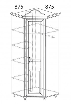 Шкаф угловой №562 "Алиса" (угол 875*875) в Кудымкаре - kudymkar.ok-mebel.com | фото 2