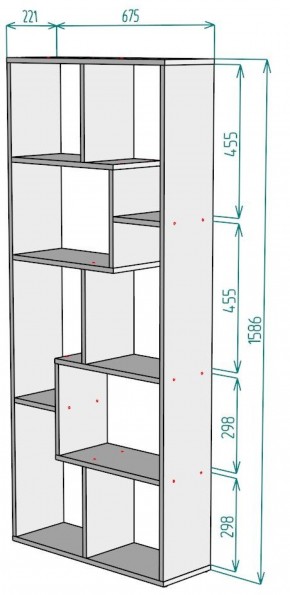 Стеллаж S8 1586х675х221 в Кудымкаре - kudymkar.ok-mebel.com | фото 2