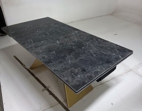 Стол ALES 180 BLACK GRAVE SOLID CERAMIC, керамика / бронзовый, ®DISAUR в Кудымкаре - kudymkar.ok-mebel.com | фото 5