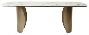 Стол BRONTE 220 KL-188 Контрастный мрамор матовый, итальянская керамика/ Шампань, ®DISAUR в Кудымкаре - kudymkar.ok-mebel.com | фото 2