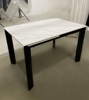 Стол CORNER 120 MATT WHITE MARBLE SOLID CERAMIC / BLACK, ®DISAUR в Кудымкаре - kudymkar.ok-mebel.com | фото 2