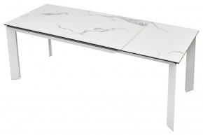 Стол CREMONA 140 HIGH GLOSS STATUARIO Белый мрамор глянцевый, керамика/ белый каркас, ®DISAUR в Кудымкаре - kudymkar.ok-mebel.com | фото 5