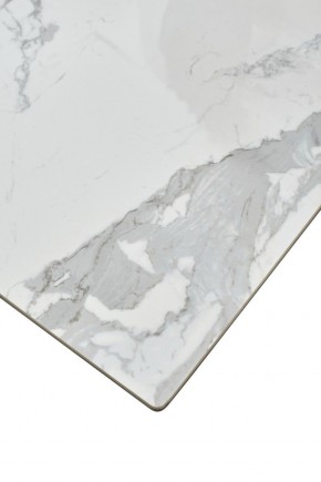 Стол CREMONA 140 HIGH GLOSS STATUARIO Белый мрамор глянцевый, керамика/ белый каркас, ®DISAUR в Кудымкаре - kudymkar.ok-mebel.com | фото 6