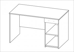 Стол КАСТОР письменный с одной тумбой и одним ящиком, цвет белый в Кудымкаре - kudymkar.ok-mebel.com | фото 2