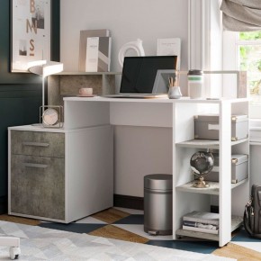 Стол компьютерный Лайф (белый/бетон) в Кудымкаре - kudymkar.ok-mebel.com | фото 3
