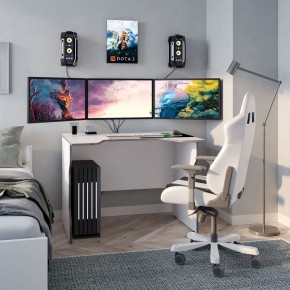 Стол компьютерный ВАРДИГ K2 100x82, белый/серебристый в Кудымкаре - kudymkar.ok-mebel.com | фото 4