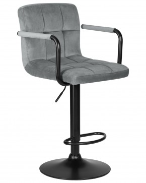 Стул барный DOBRIN KRUGER ARM BLACK, серый велюр (MJ9-75) в Кудымкаре - kudymkar.ok-mebel.com | фото 2
