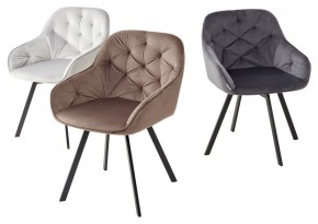 Стул GALE 360 град. поворот. BLUVEL-03 LIGHT GREY, велюр/ черный каркас, М-City в Кудымкаре - kudymkar.ok-mebel.com | фото 2