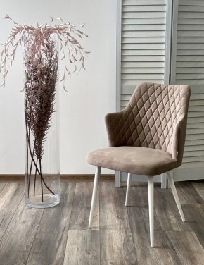 Стул HERMAN 360 град. ЛАТТЕ #25, велюр / белый каркас М-City в Кудымкаре - kudymkar.ok-mebel.com | фото 2