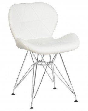 Стул обеденный DOBRIN BUTTERFLY CHROME, ножки хром, цвет белый в Кудымкаре - kudymkar.ok-mebel.com | фото