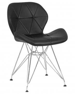 Стул обеденный DOBRIN BUTTERFLY CHROME, ножки хром, цвет чёрный в Кудымкаре - kudymkar.ok-mebel.com | фото