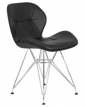Стул обеденный DOBRIN BUTTERFLY CHROME, ножки хром, цвет чёрный в Кудымкаре - kudymkar.ok-mebel.com | фото 2