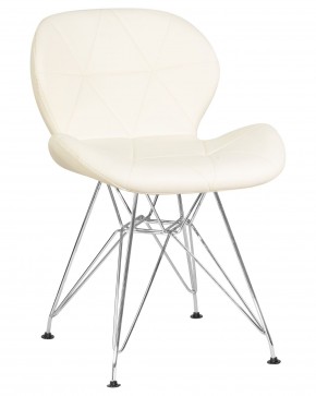 Стул обеденный DOBRIN BUTTERFLY CHROME, ножки хром, цвет кремовый в Кудымкаре - kudymkar.ok-mebel.com | фото