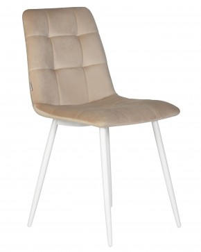 Стул обеденный DOBRIN CHILLY, Бежевый Holland 07, основание белое в Кудымкаре - kudymkar.ok-mebel.com | фото 4